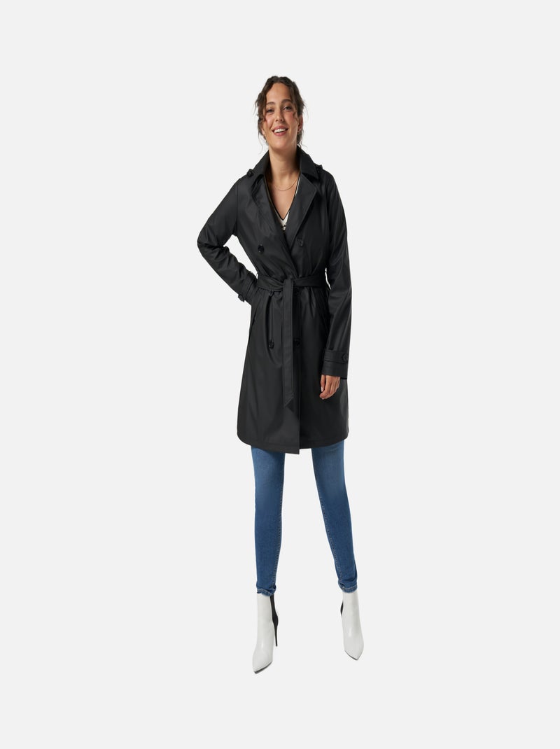 MS MODE Manteaux Trench imperméable Noir - Kiabi