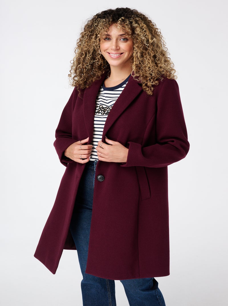 MS MODE Manteaux Veste à boutons Bordeaux - Kiabi