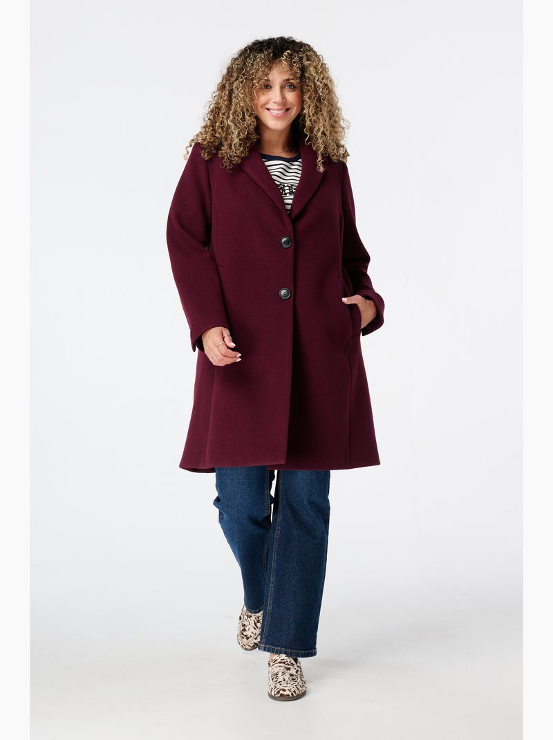 MS MODE Manteaux Veste à boutons Bordeaux - Kiabi