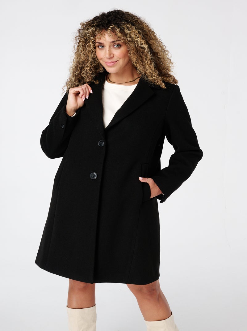 MS MODE Manteaux Veste à boutons Noir - Kiabi