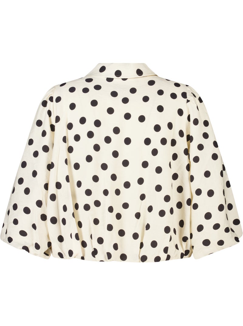 MS MODE Manteaux Veste à pois avec manches bouffantes courtes Multicolore - Kiabi