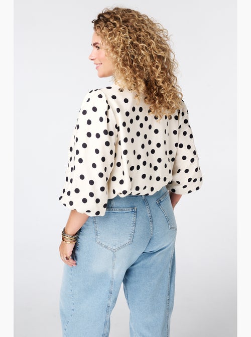 MS MODE Manteaux Veste à pois avec manches bouffantes courtes - Kiabi