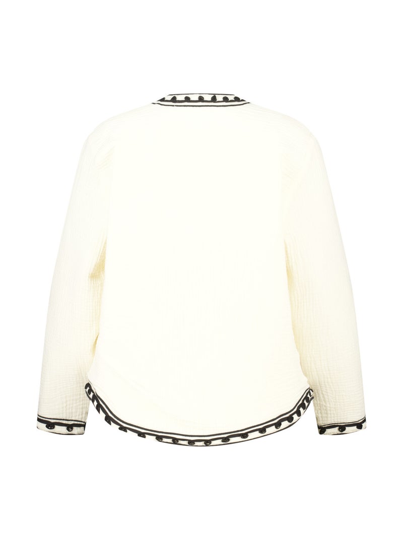 MS MODE Manteaux Veste avec broderies Blanc cassé - Kiabi
