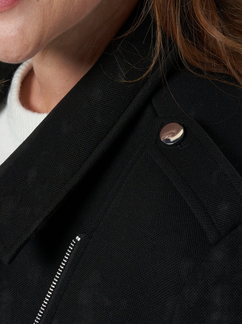 MS MODE Manteaux Veste avec détails dorés Noir - Kiabi
