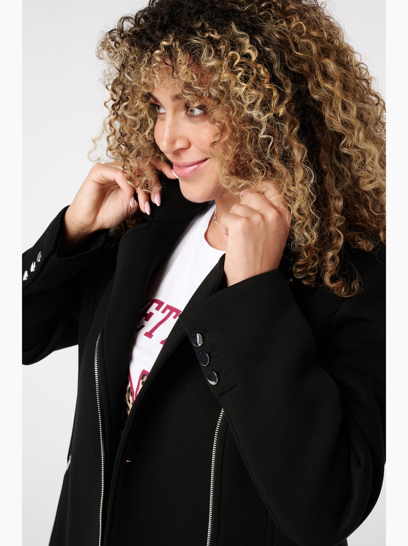 MS MODE Manteaux Veste avec fermeture éclair Noir - Kiabi