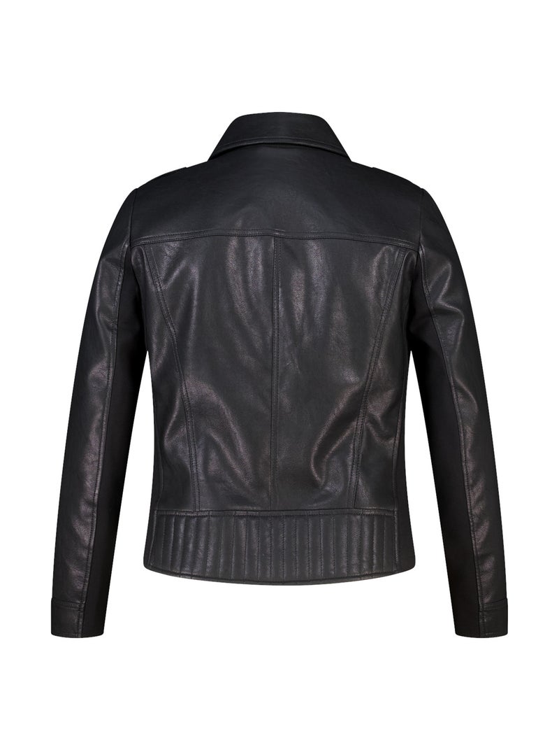 MS MODE Manteaux Veste biker en similicuir Noir - Kiabi