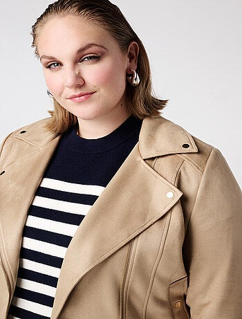 MS MODE Manteaux Veste biker en suédine