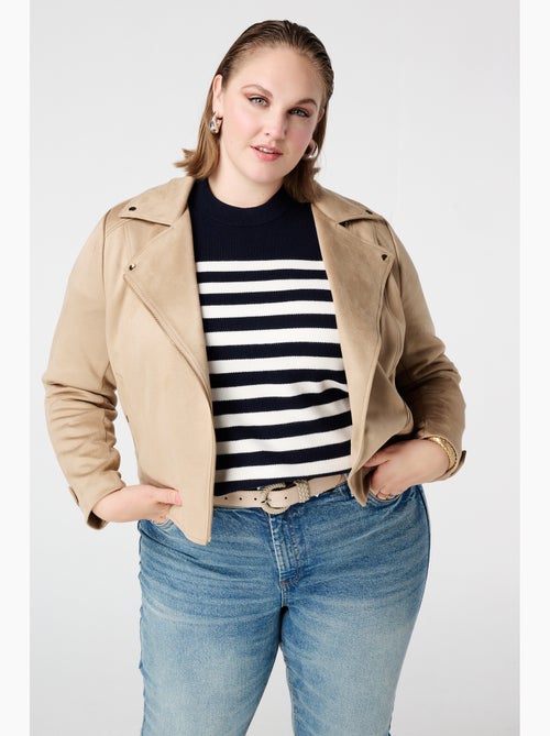 MS MODE Manteaux Veste biker en suédine - Kiabi