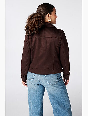 Ms Mode Manteaux veste biker en suédine