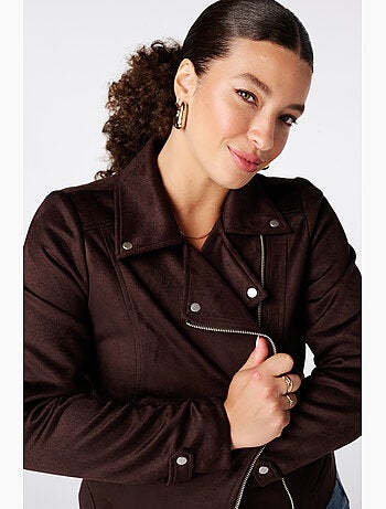 Ms Mode Manteaux veste biker en suédine