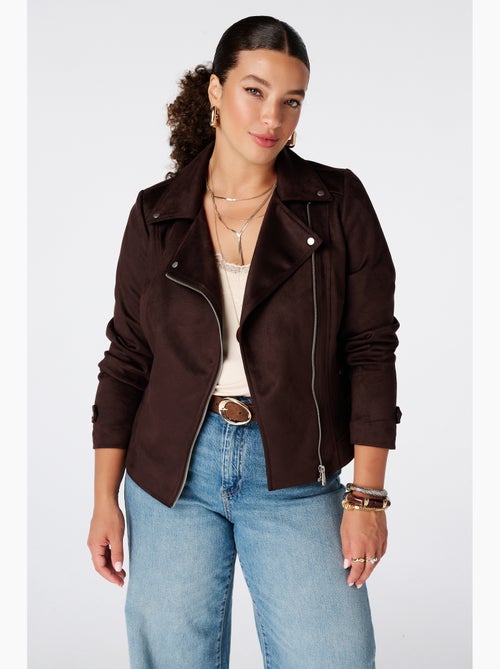 Ms Mode Manteaux veste biker en suédine - Kiabi
