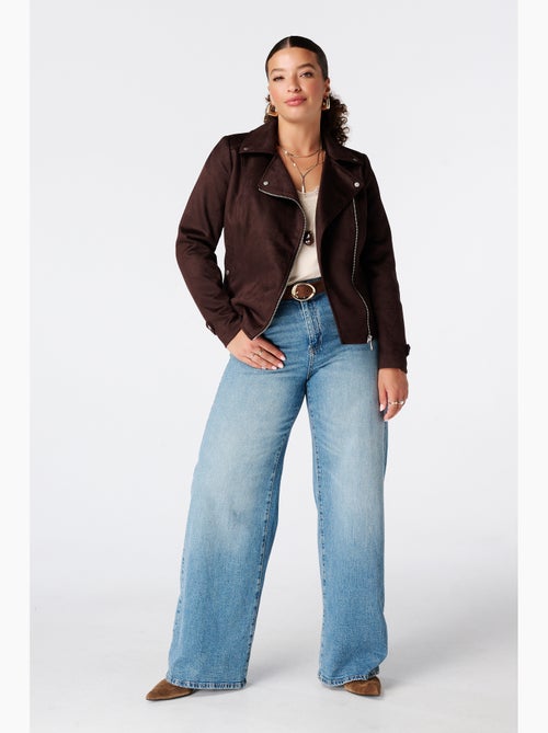 Ms Mode Manteaux veste biker en suédine - Kiabi