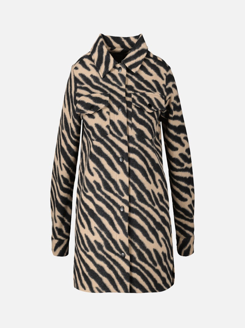 MS MODE Manteaux Veste-chemise à imprimé zébré. Multicolore - Kiabi