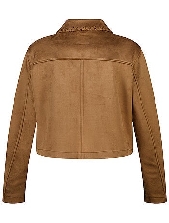 MS MODE Manteaux Veste courte effet suédine avec surpiqûres