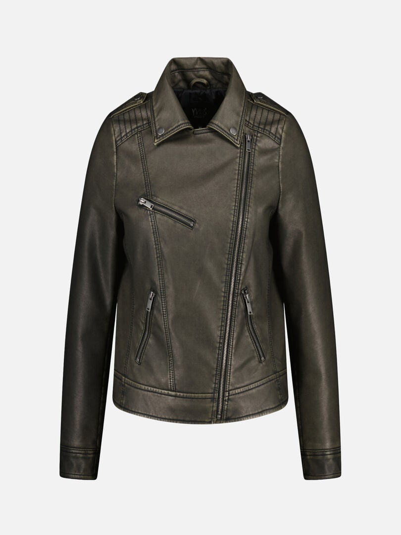 Veste Simili Cuir Gris Dressbarn - Taille M - Pour Femme - Style Décontracté