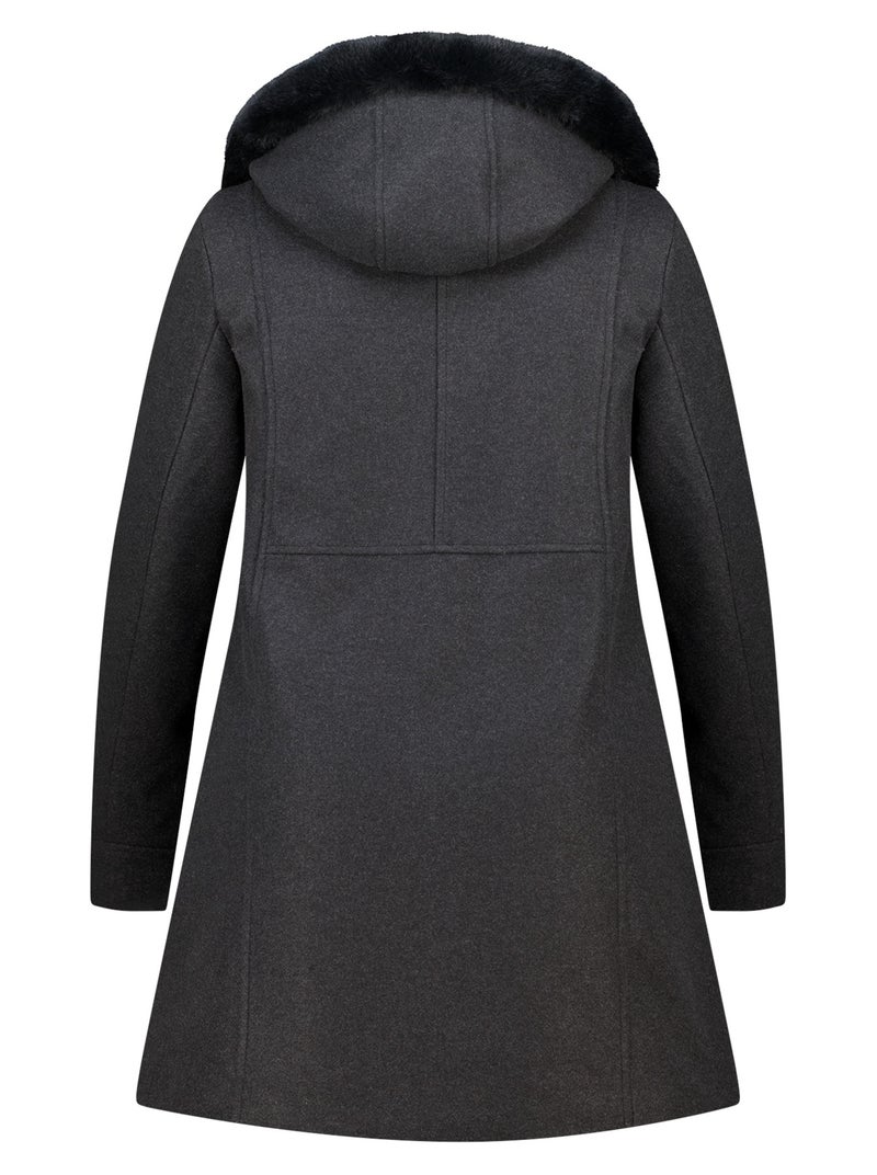 MS MODE Manteaux Veste doublée avec fermeture éclair Gris Noir - Kiabi
