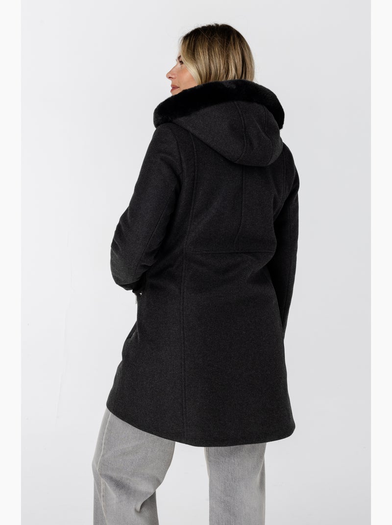 MS MODE Manteaux Veste doublée avec fermeture éclair Gris Noir - Kiabi