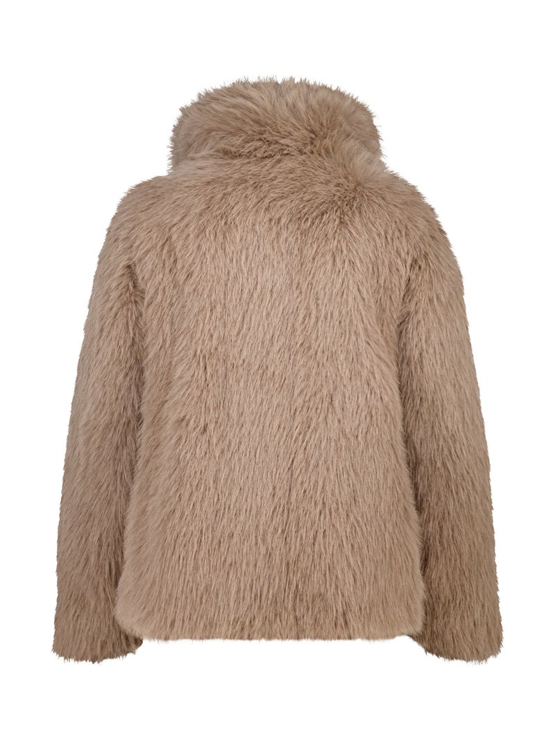 MS MODE Manteaux Veste en fausse fourrure Beige sable - Kiabi