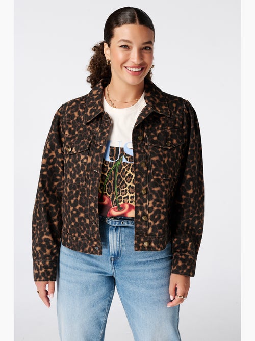 Ms Mode Manteaux veste en jean à imprimé animal - Kiabi