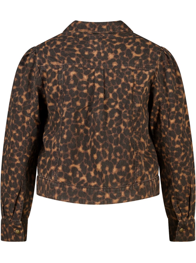 Ms Mode Manteaux veste en jean à imprimé animal Marron - Kiabi