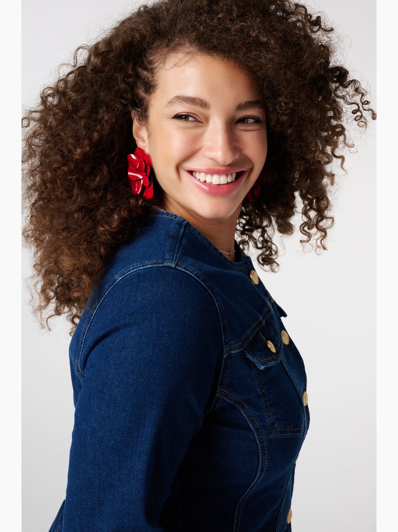 MS MODE Manteaux Veste en jean ajustée Bleu - Kiabi