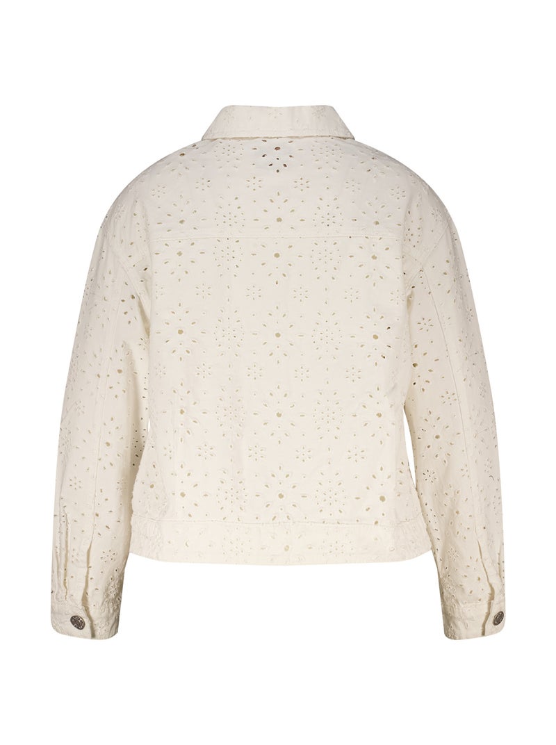 MS MODE Manteaux Veste en jean avec broderie Blanc cassé - Kiabi