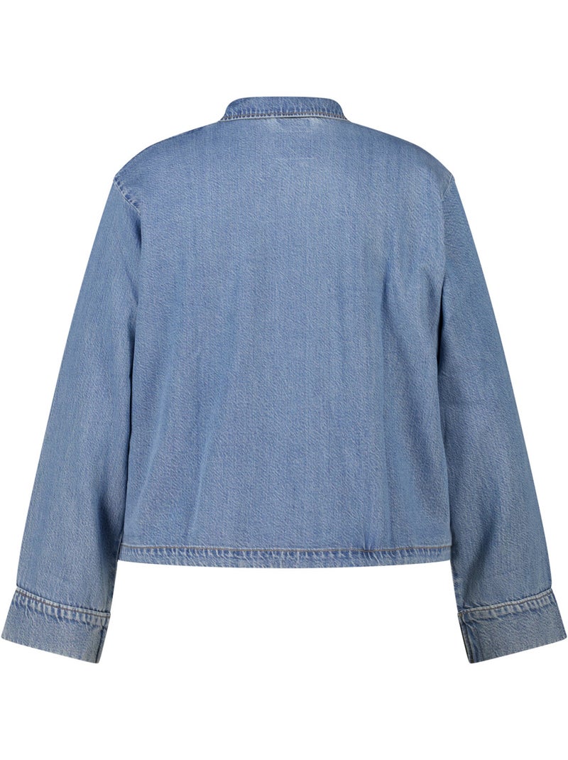 MS MODE Manteaux Veste en jean avec cordons à nouer Bleu ciel - Kiabi