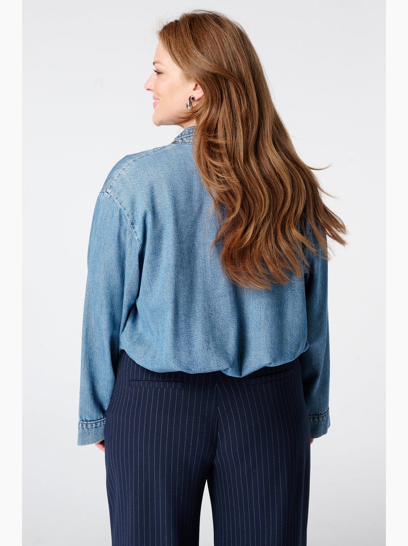 MS MODE Manteaux Veste en jean avec cordons à nouer Bleu ciel - Kiabi