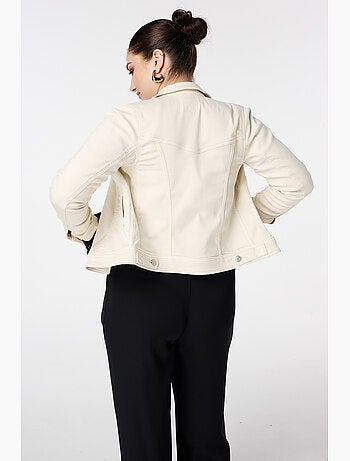 MS MODE Manteaux Veste en jean avec fermeture à boutons
