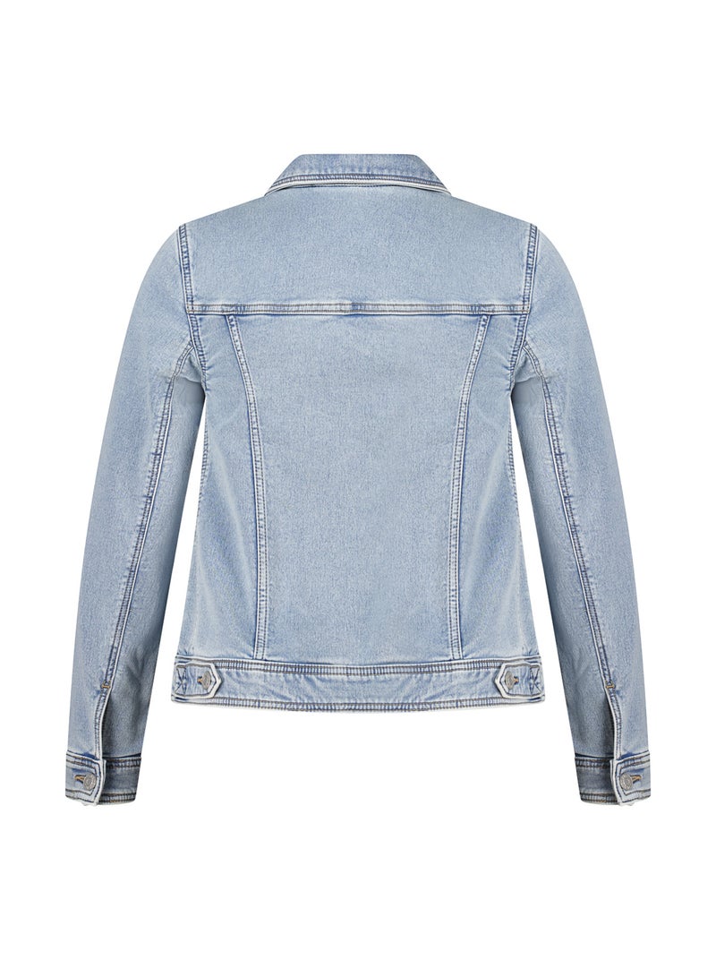 MS MODE Manteaux Veste en jean avec fermeture à boutons Bleu denim - Kiabi