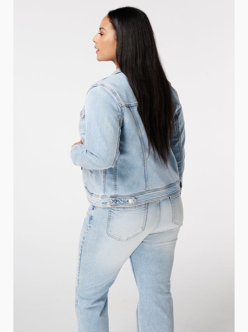 MS MODE Manteaux Veste en jean avec fermeture à boutons Bleu denim - Kiabi