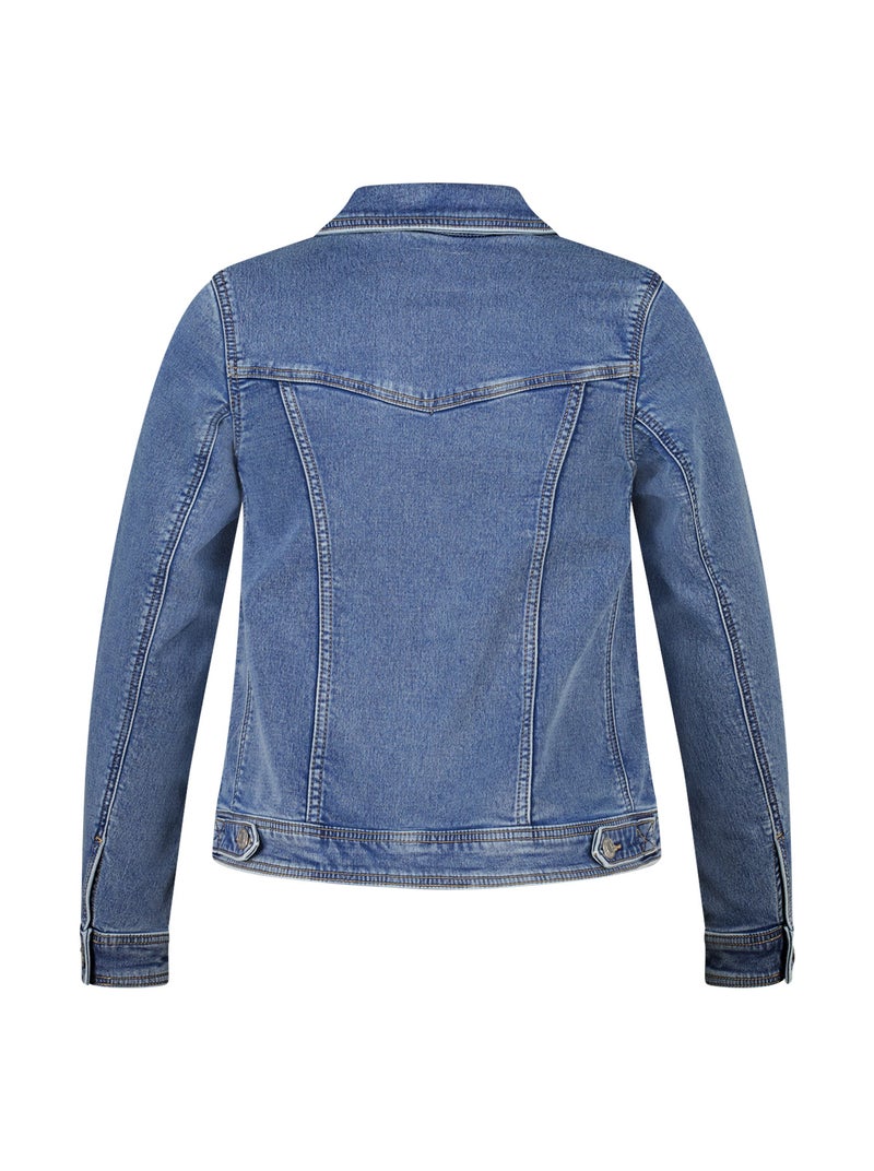 MS MODE Manteaux Veste en jean avec fermeture à boutons Bleu roi - Kiabi