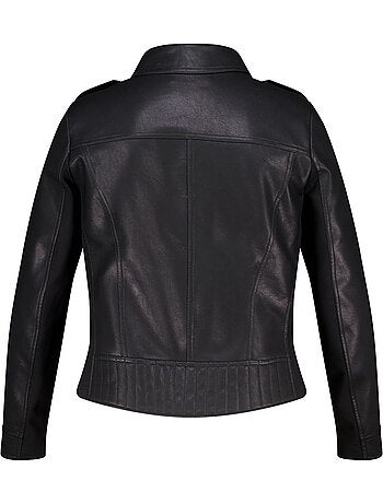 MS MODE Manteaux Veste en similicuir avec détails argentés