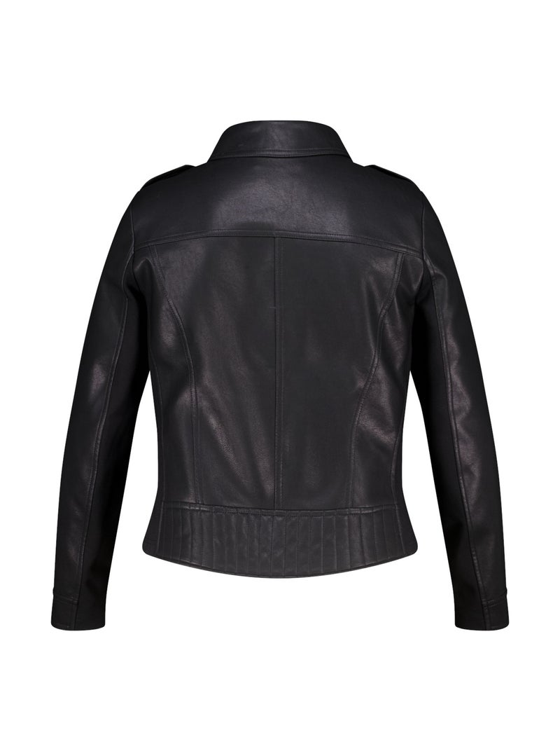 MS MODE Manteaux Veste en similicuir avec détails argentés Noir - Kiabi
