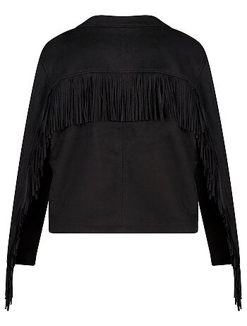 MS MODE Manteaux Veste en suédine à franges