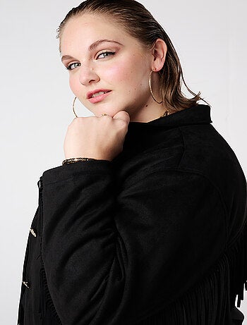 MS MODE Manteaux Veste en suédine à franges