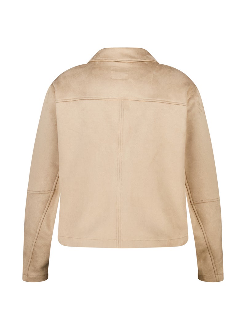 MS MODE Manteaux Veste en suédine avec fermeture à boutons Beige sable - Kiabi