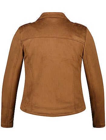 MS MODE Manteaux Veste motard en simili daim