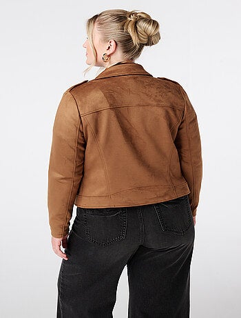 MS MODE Manteaux Veste motard en simili daim