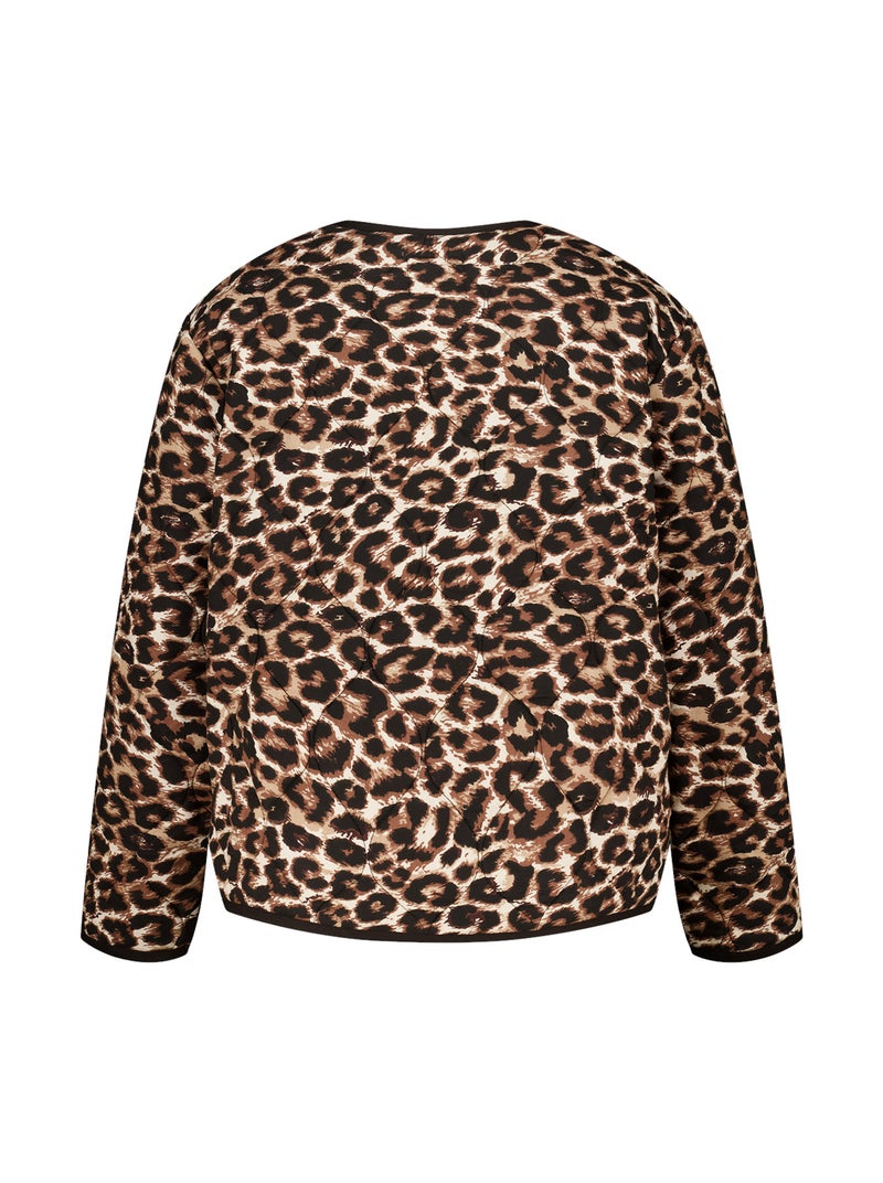 MS MODE Manteaux Veste rembourrée à imprimé léopard Marron - Kiabi