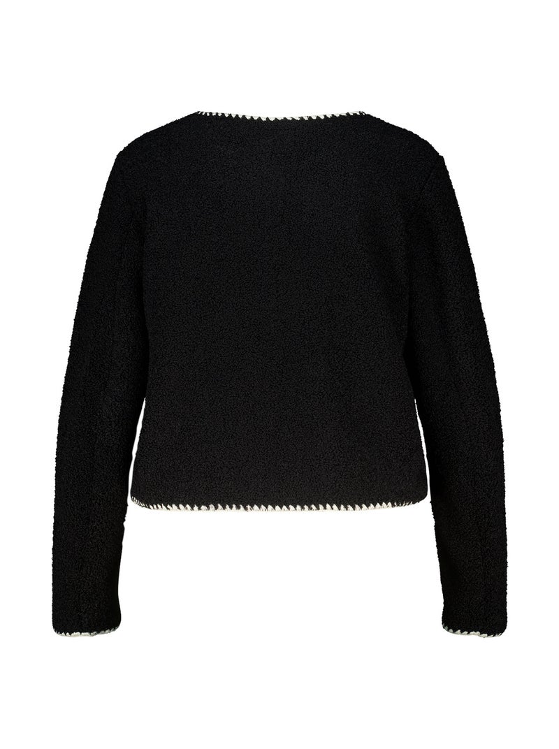 MS MODE Manteaux Veste Teddy avec détails contrastants Noir - Kiabi