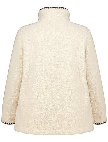MS MODE Manteaux Veste Teddy avec fermeture éclair
