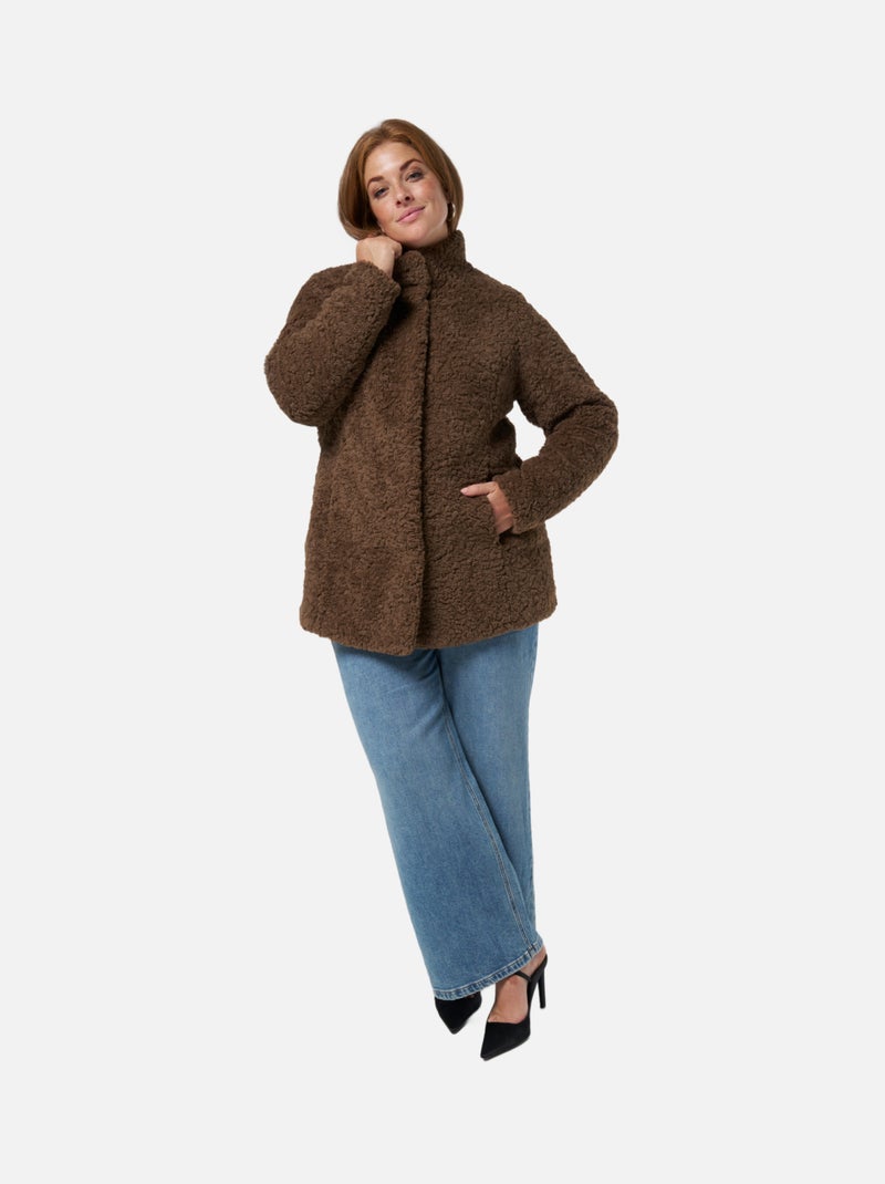 MS MODE Manteaux Veste teddy Marron - Kiabi