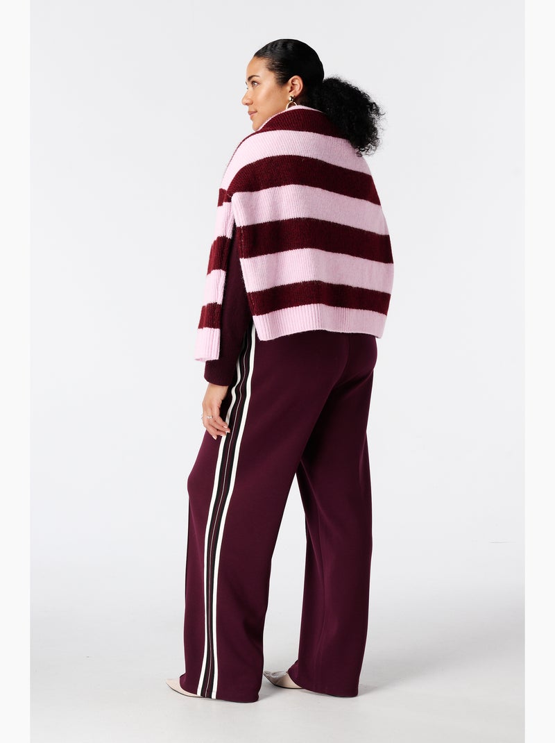 Ms mode pantalon à bande contrastante Bordeaux - Kiabi