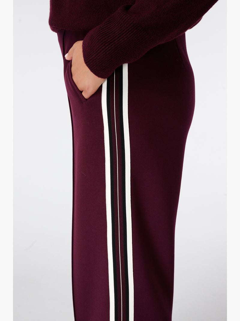 Ms mode pantalon à bande contrastante Bordeaux - Kiabi