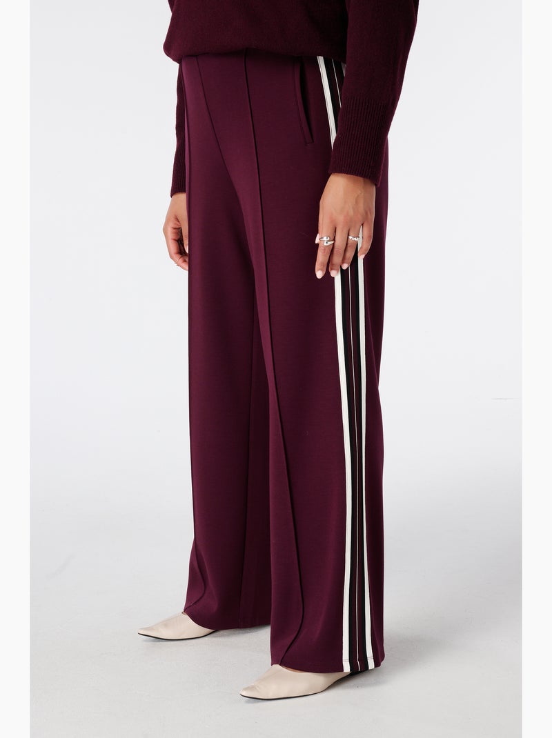 Ms mode pantalon à bande contrastante Bordeaux - Kiabi