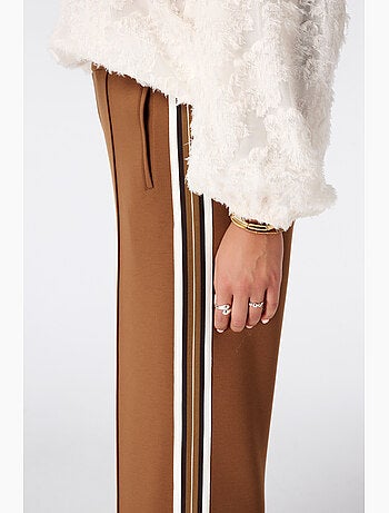 Ms mode pantalon à bande contrastante