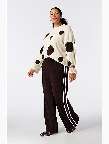 Ms mode pantalon à bande contrastante