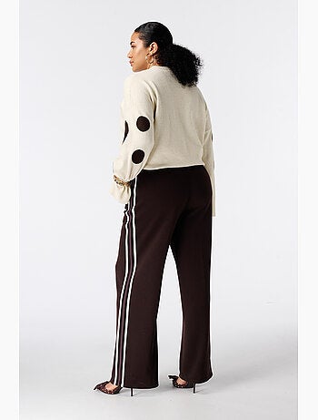 Ms mode pantalon à bande contrastante