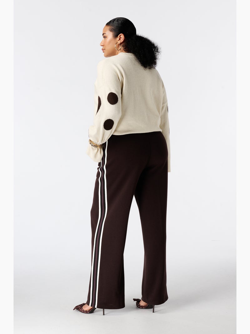 Ms mode pantalon à bande contrastante Marron foncé - Kiabi